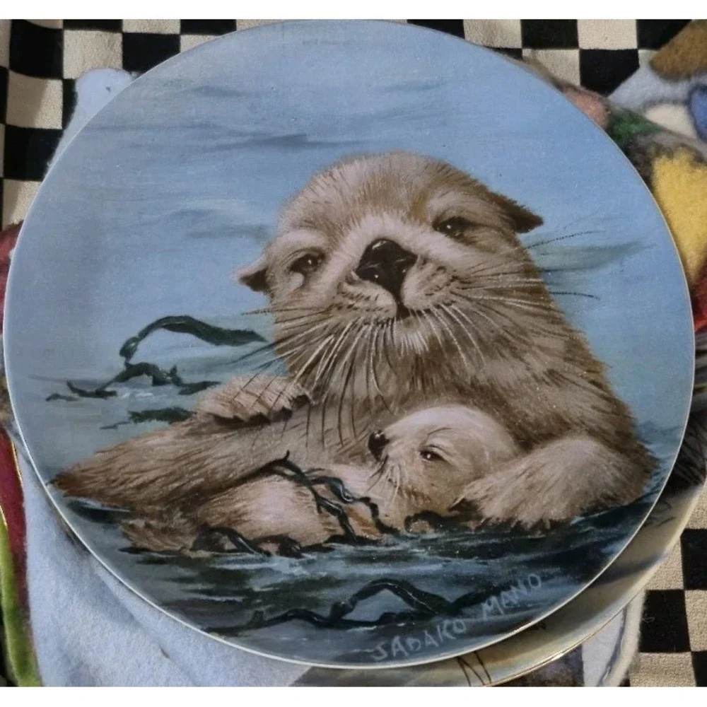 CALIFORNIA SEA OTTERS collector plate SADAKO MANO Otter RARE